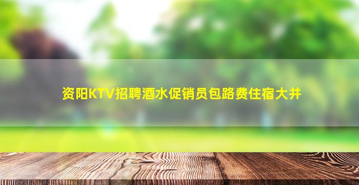 资阳KTV招聘酒水促销员包路费住宿大并
